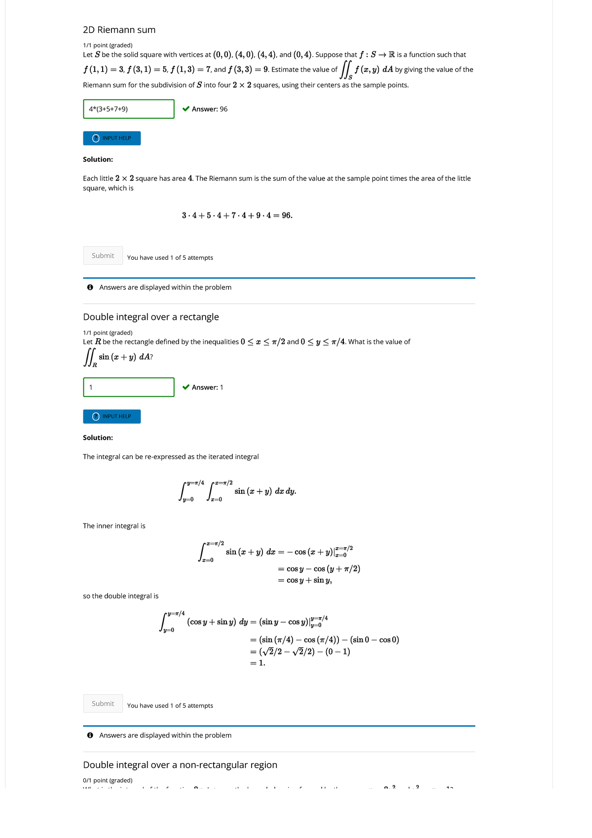 5A Part A Calculus MITx Residential 2 - Answers are displayed within ...