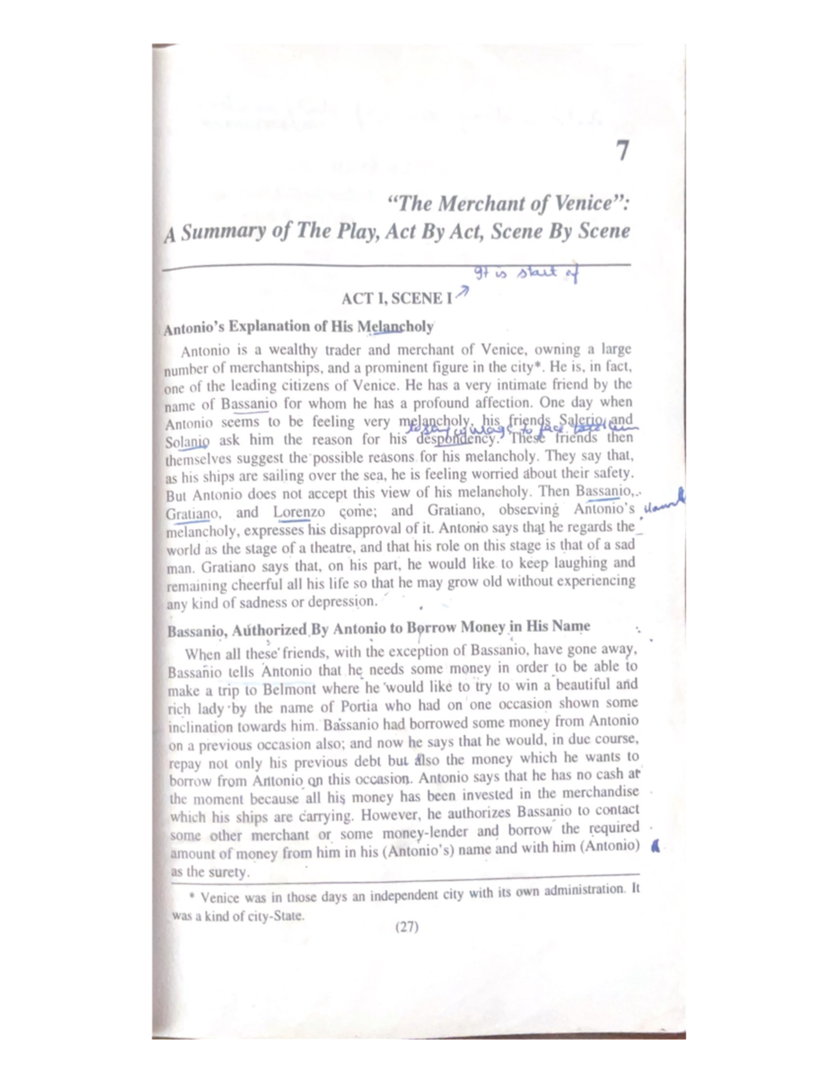 Summary Of Merchant Of Venice - B.A.LLB. - Studocu