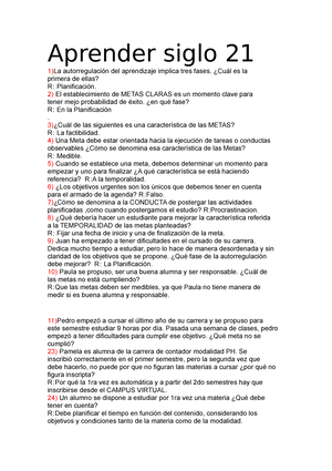 Aprender Siglo XXI Segundo Parcial - Recopilacion DE Varios Parciales 2 ...