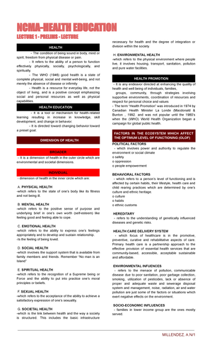 HEALTH EDUCATION TRANSES - NCMA 112: HEALTH EDUCATION DEVELOPING A ...
