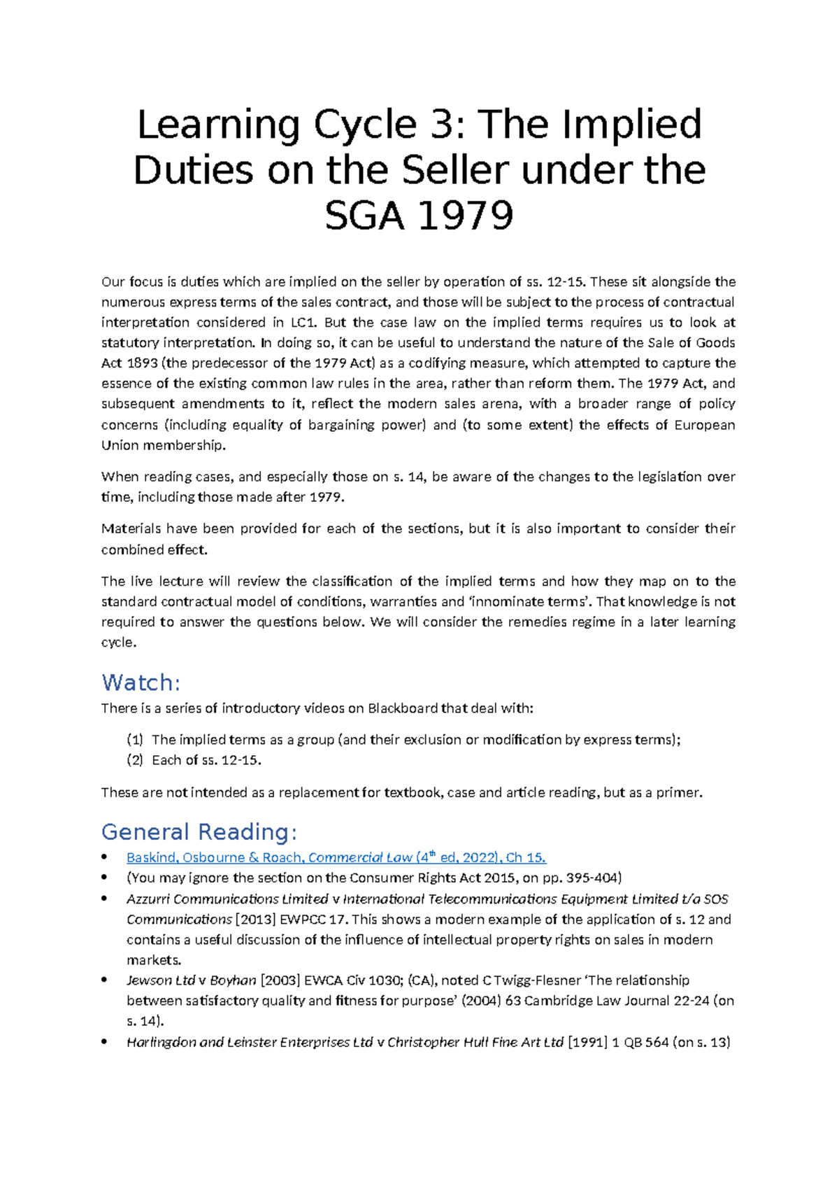 LC3 seminar sheet - Tagged - Learning Cycle 3: The Implied Duties on ...