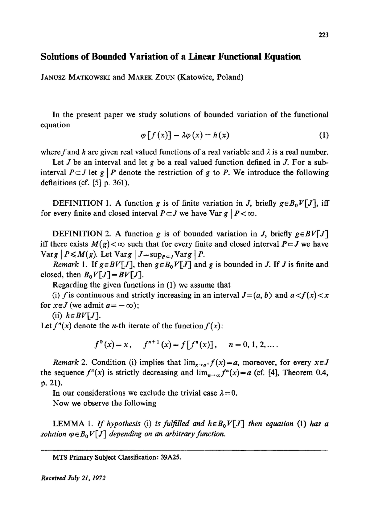 Solutions Of Bounded Variation Of A Line Studocu