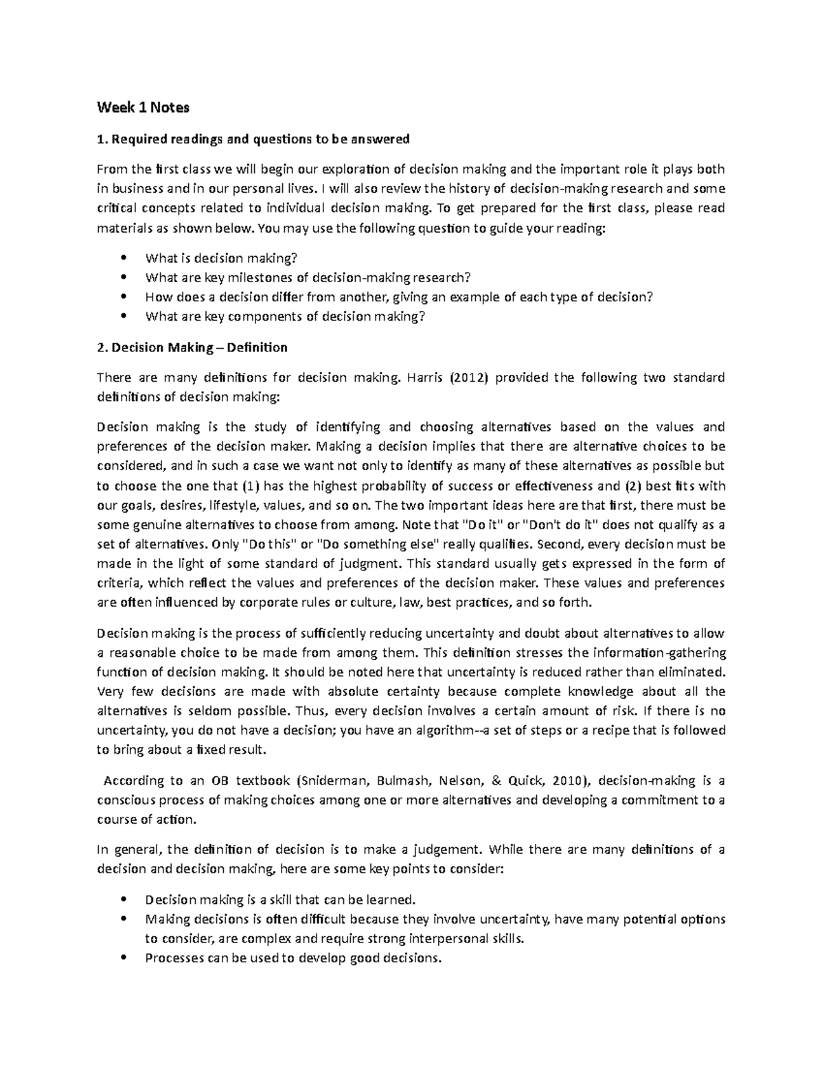 Week 1 Notes - Week 1 Notes 1. Required readings and questions to be ...