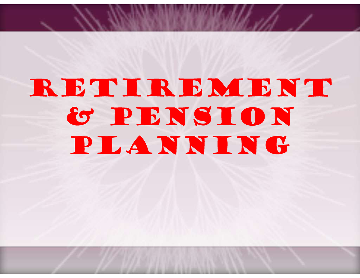 fin533 group assignment retirement planning