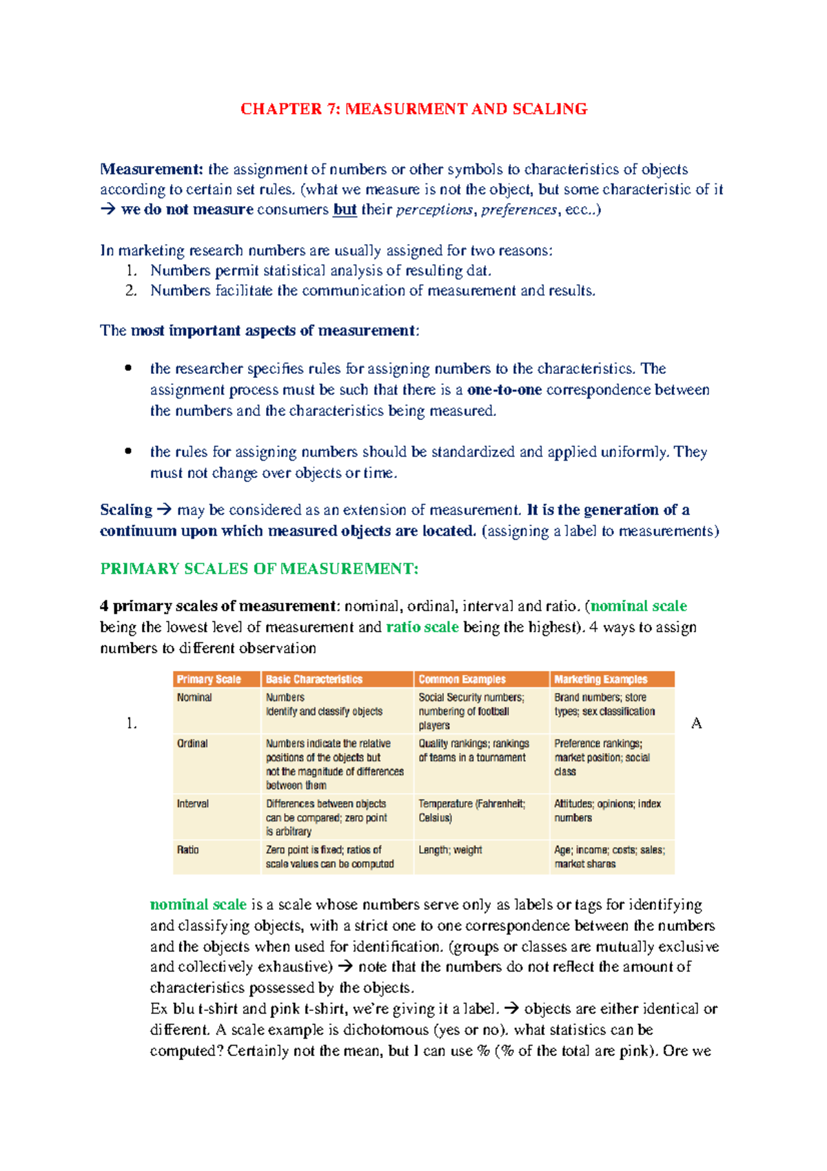 07 Measurement And Scaling - CHAPTER 7: MEASURMENT AND SCALING ...