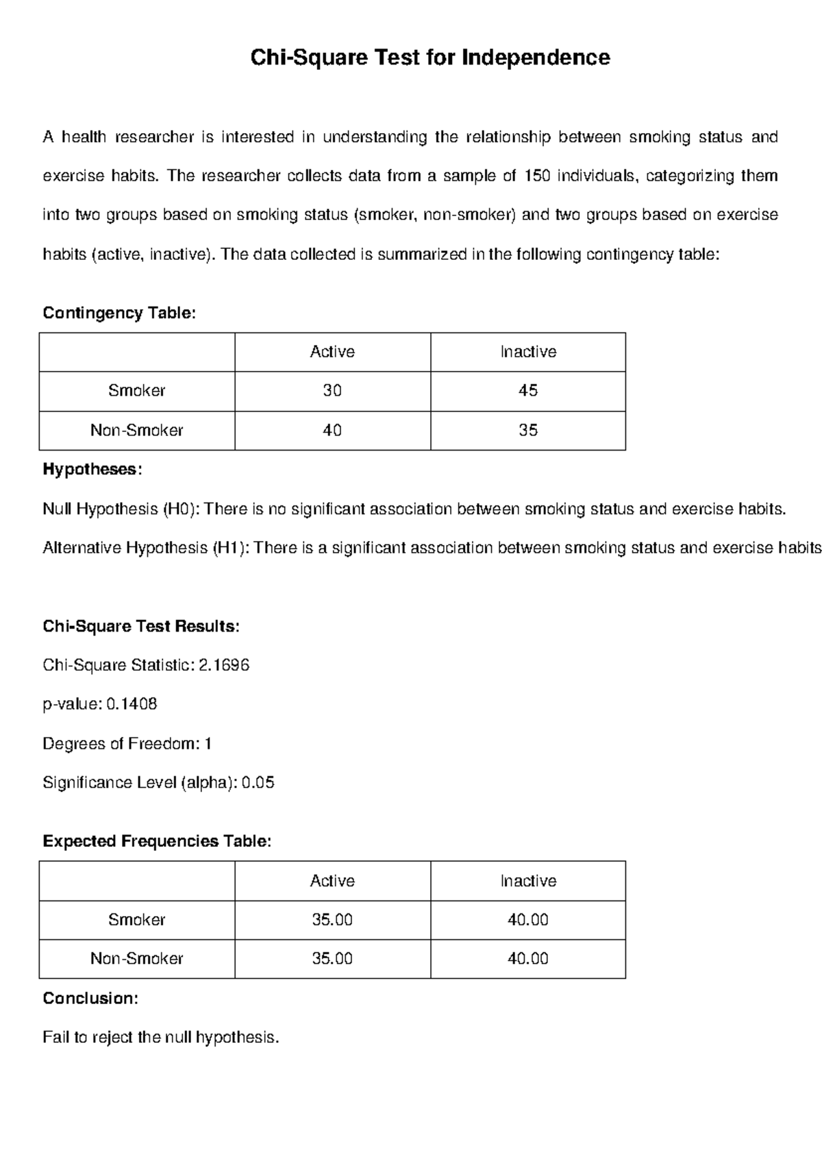Chi Square Test Independence - Chi-Square Test for Independence A ...