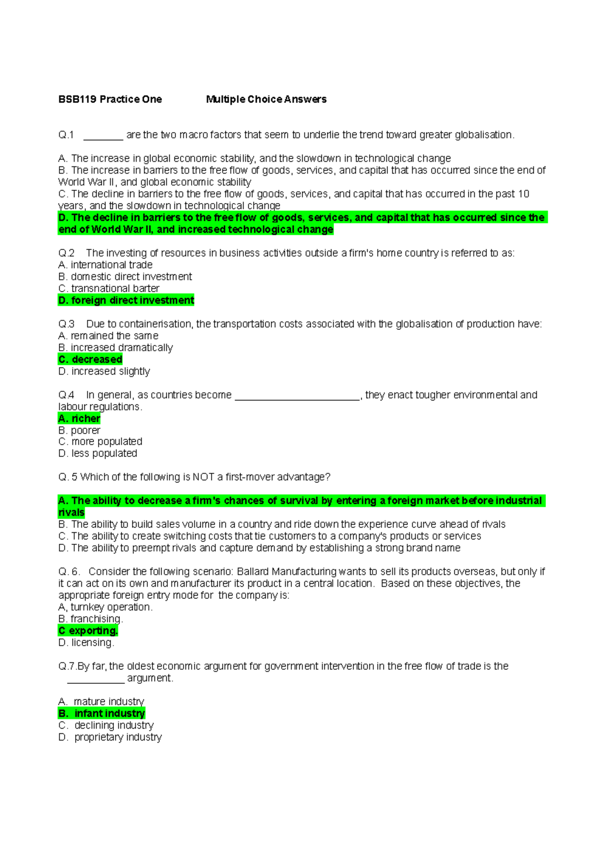 Practice Exam 2013, Questions And Answers - Part 1 Rn - BSB119 Practice ...