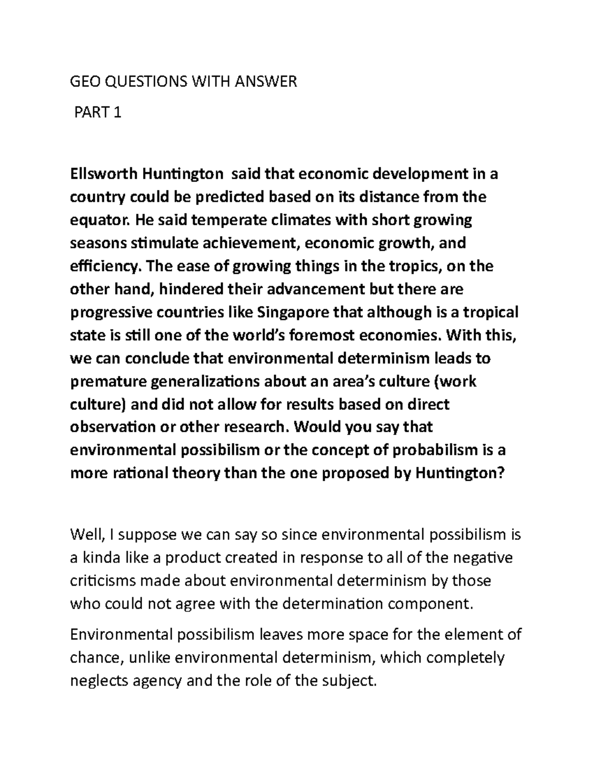 GEOpolitics practice questions with answers - GEO QUESTIONS WITH ANSWER ...