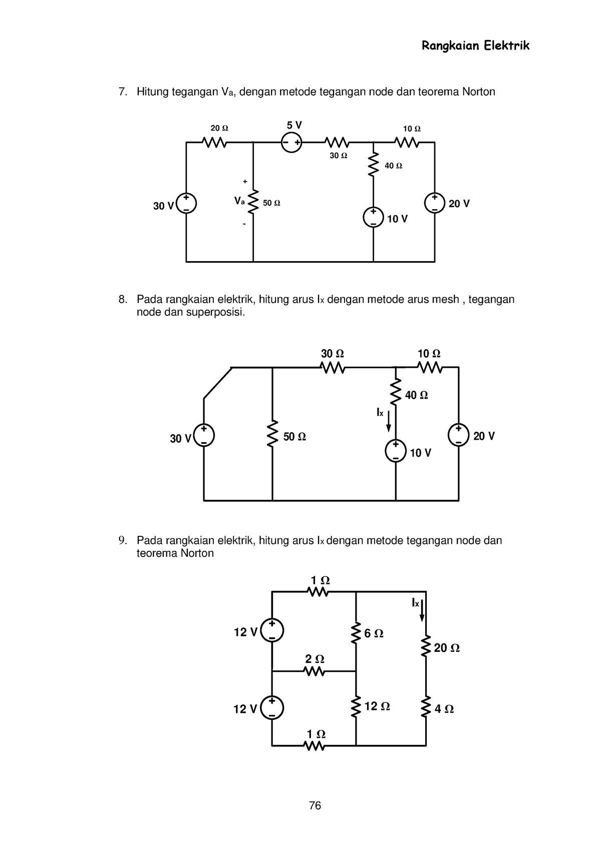 Rangkaian Elektrik Pdf 26 - Rangkaian Elektrik 76 7. Hitung Tegangan Va ...