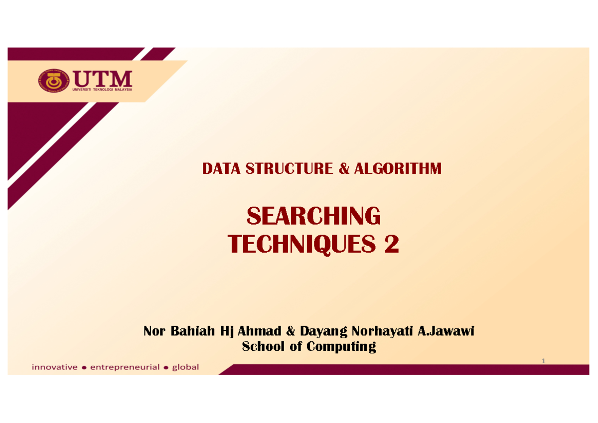 DSA Chapter 6b binary Search - SEARCHING TECHNIQUES 2 DATA STRUCTURE ...