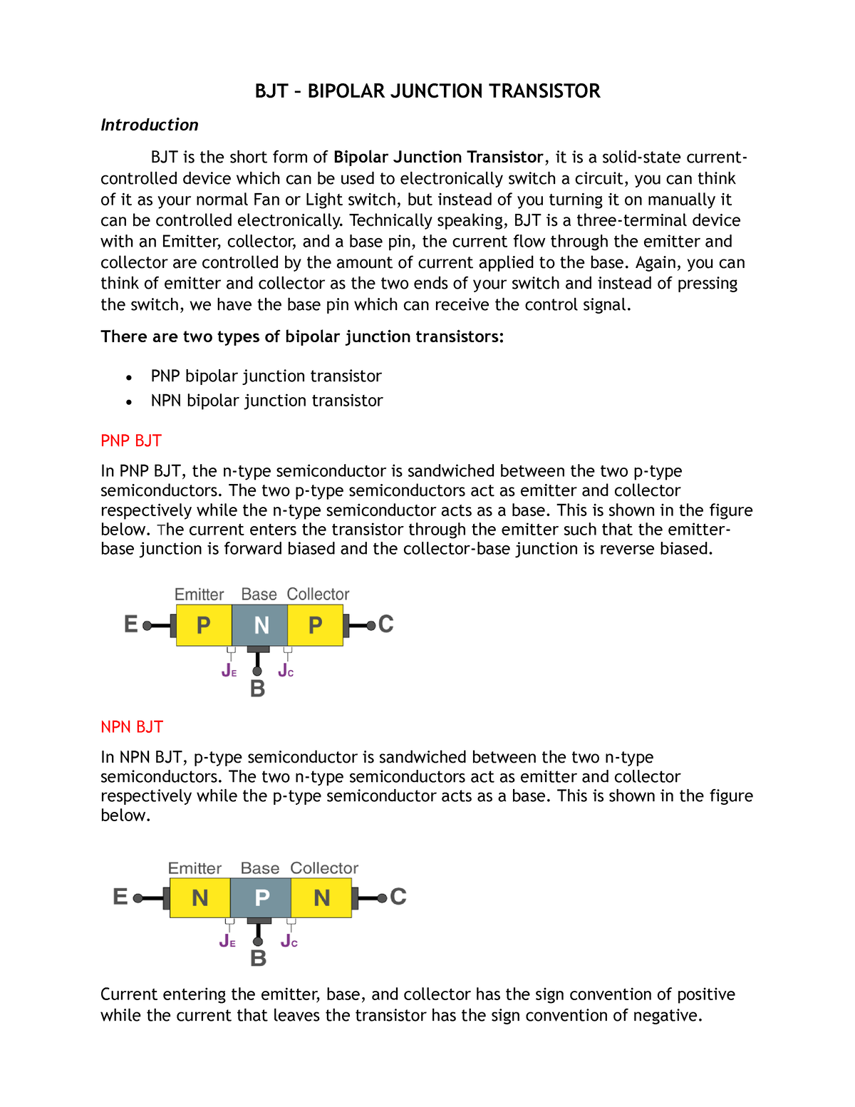 Bipolar-Junction-Transistor - BJT – BIPOLAR JUNCTION TRANSISTOR ...