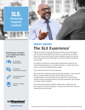 The SLII Experience Sample Participant Workbook - Ken Blanchard ...