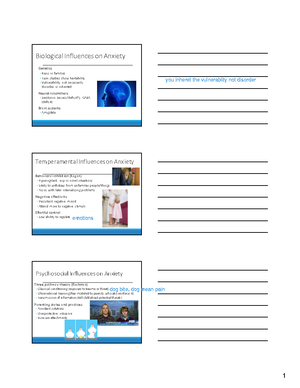 Lecture Notes 6.6 Obsessive Compulsive Disorder - 1 Obsessive ...