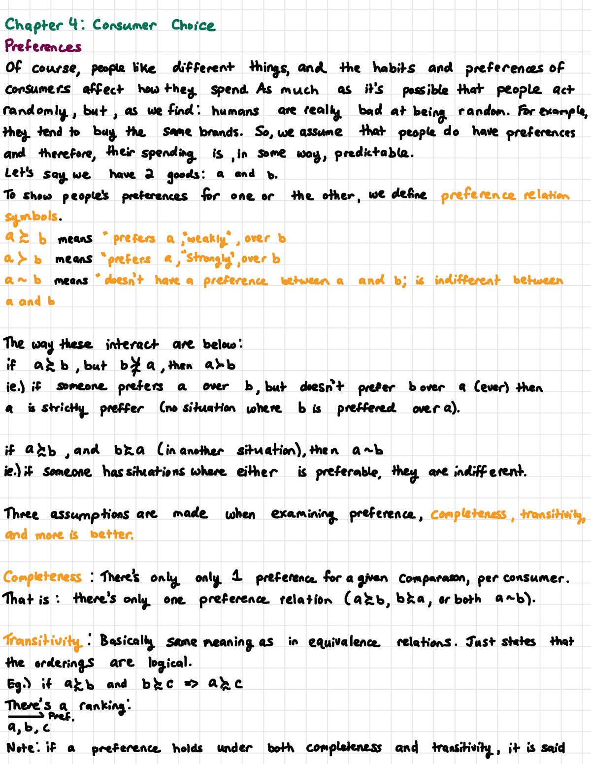 Chapter 4 - Consumer Choice - Chapter P Choice Preferences ...