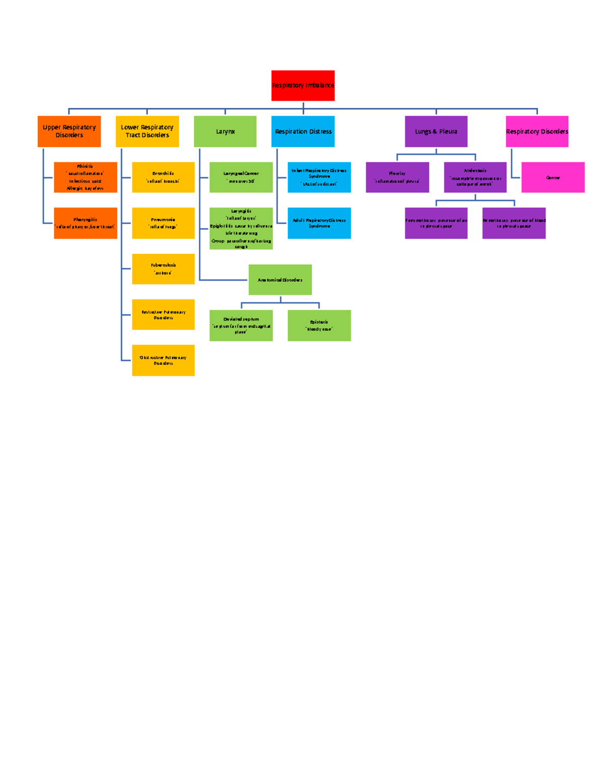 SCIE17028: Respiratory System Chart - Respiratory Imbalance Upper ...