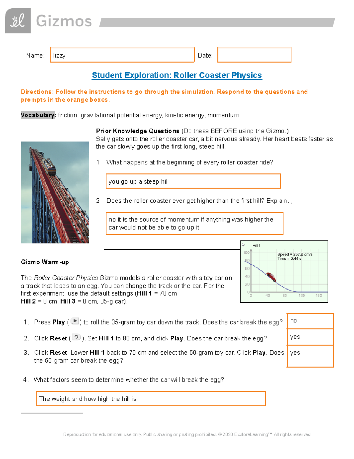 chapter 3 critical thinking positions along a roller coaster answers