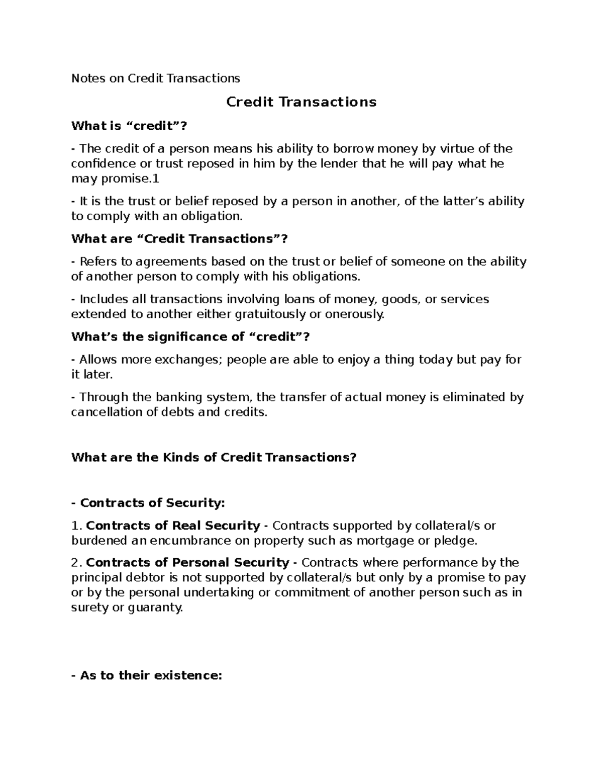 notes-on-credit-transactions-1-notes-on-credit-transactions-credit