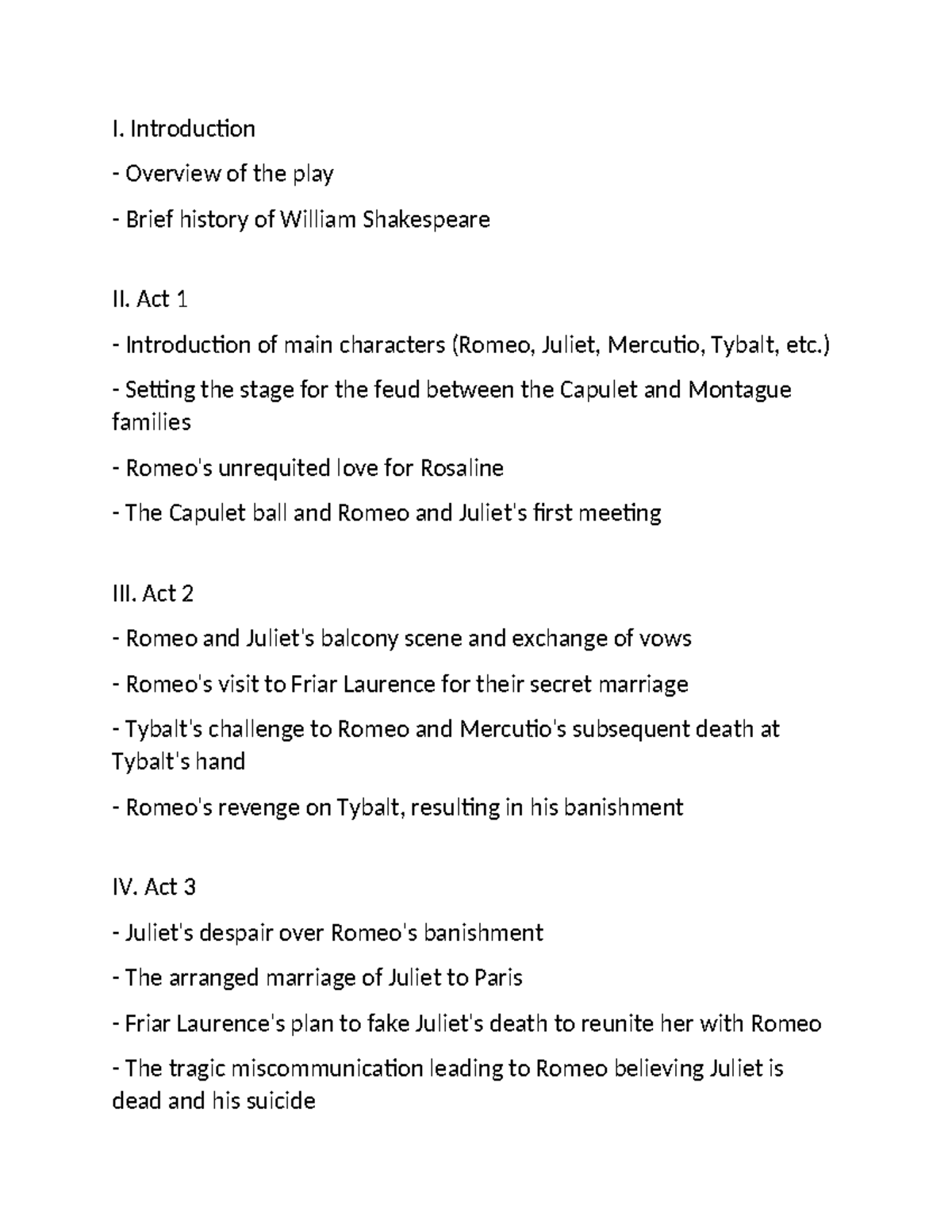 Brief History Of William Shakespeare