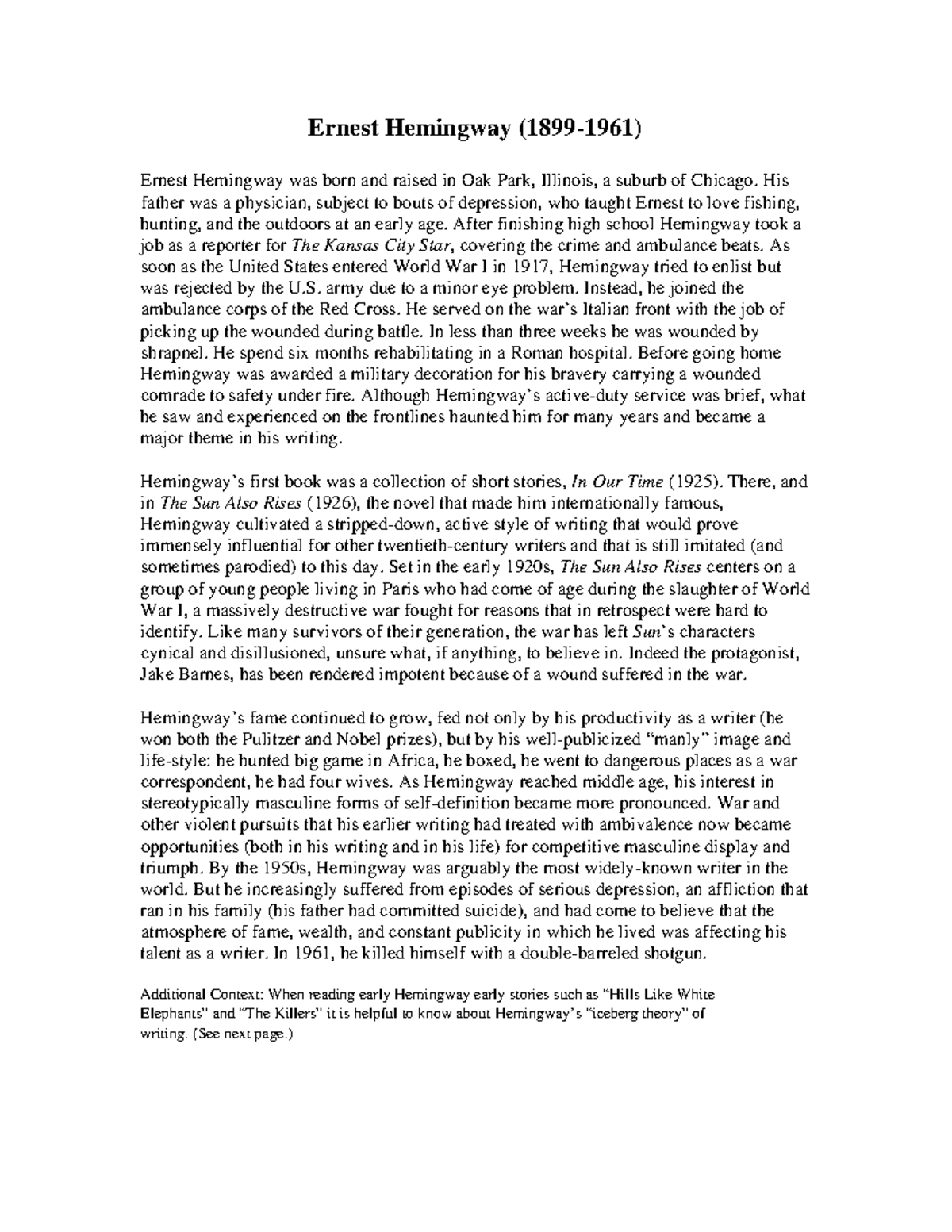 14 Hemingway Stories (1) - Ocred - Ernest Hemingway (1899-1961) Ernest ...