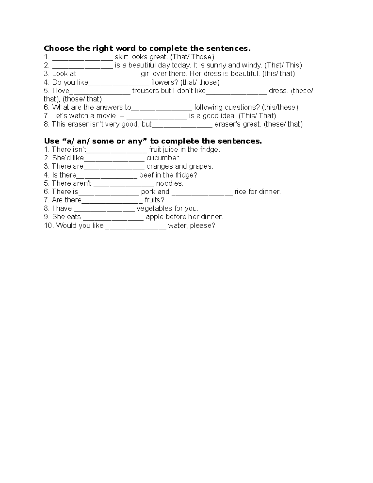 Bai tap u5 Bai tap u5 Choose the right word to complete the