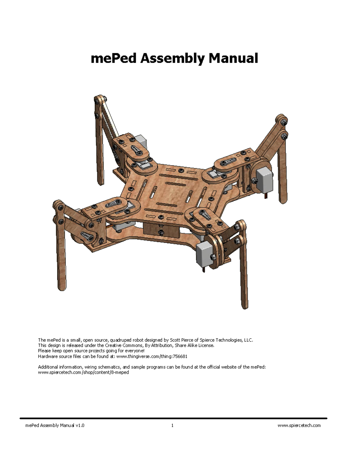 ASSEMBLY ROBOT MEJOR PARA VER - mePed Assembly Manual The mePed is a ...