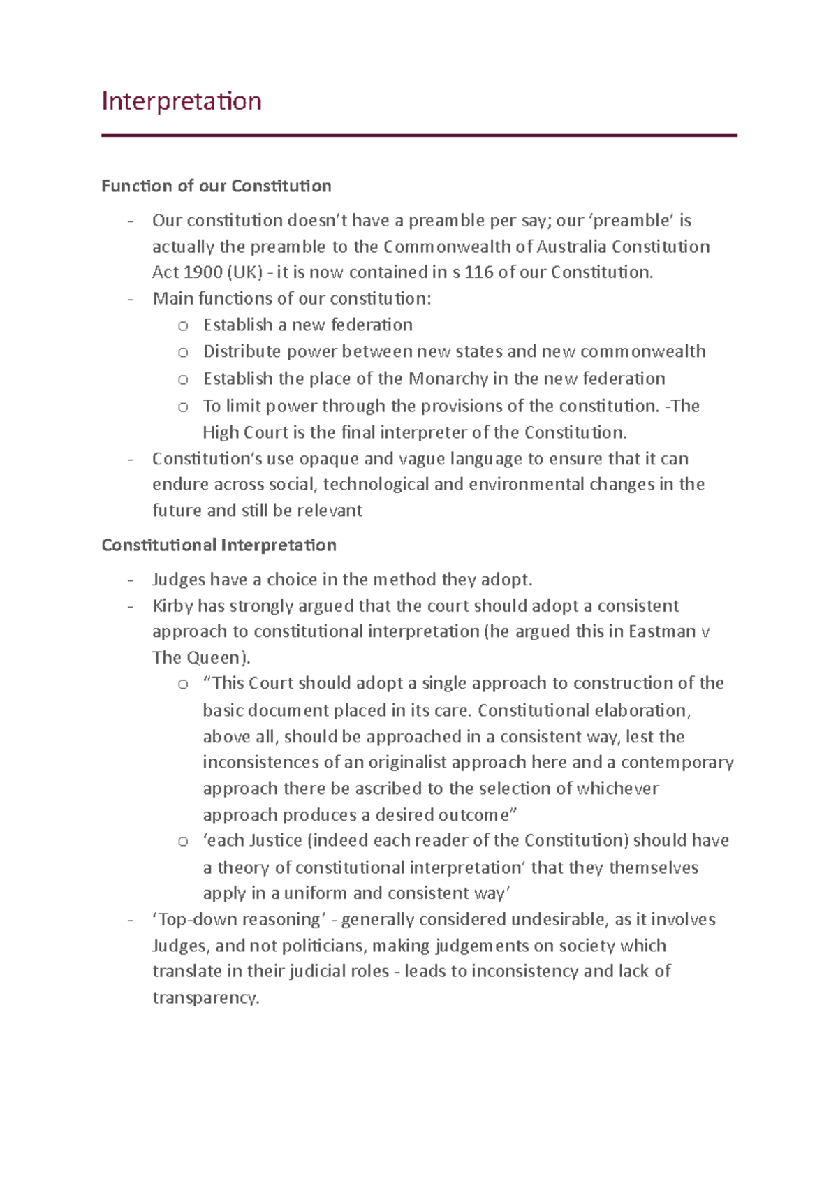 constitutional interpretation essay