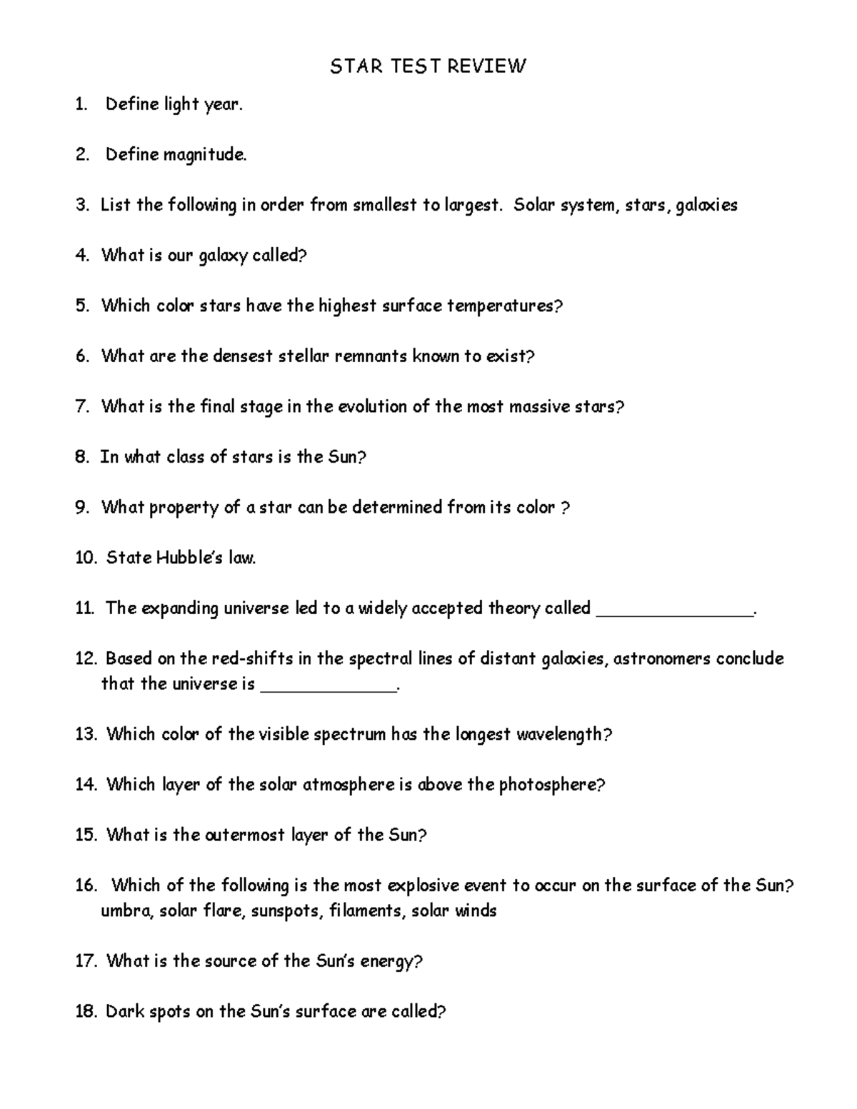 STAR TEST Review - Idk it just works. - STAR TEST REVIEW Define light ...
