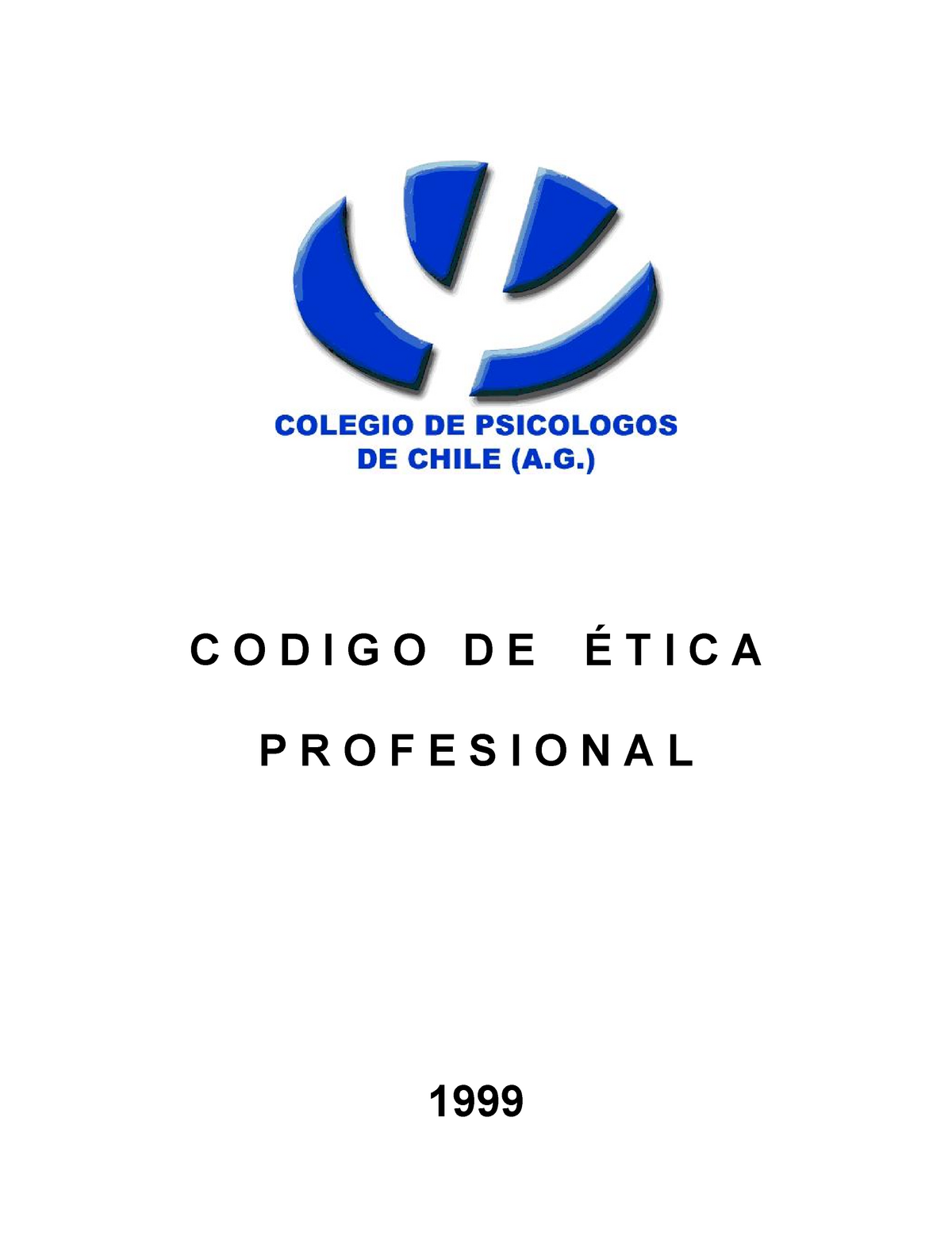 Codigo Etica Psicologos Codigo De Profesional Indice Presentacion Capitulo Primero Principios 