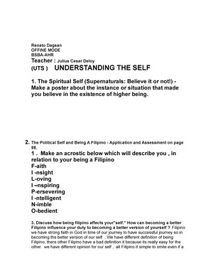 spiritual self understanding the self essay