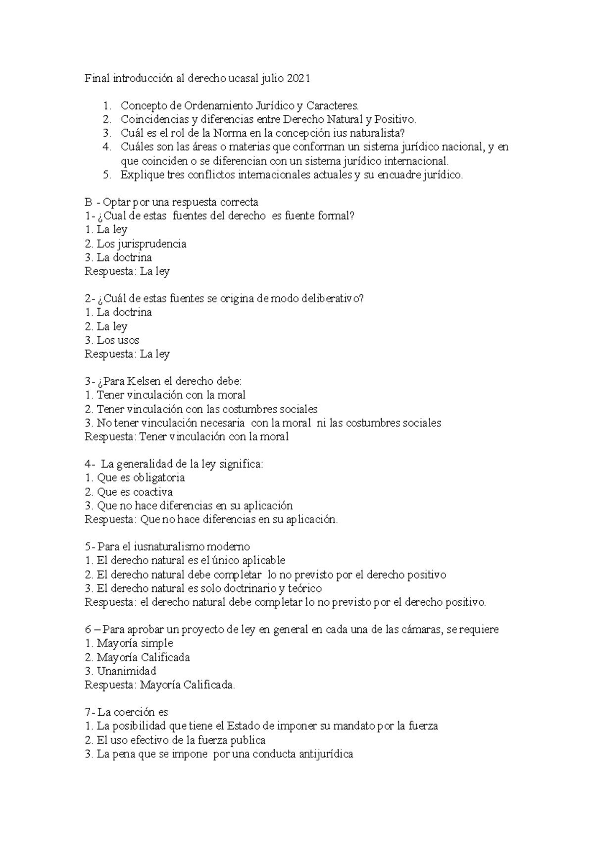 Examen Final Introducción Al Derecho Ucasal - Final Introducción Al ...