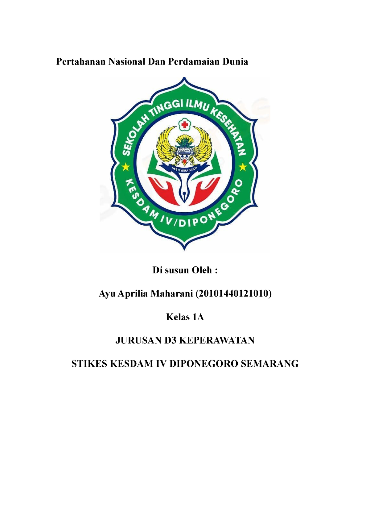 010 Ayu Aprilia Maharani Makalah Kewarganegaraan - Pertahanan Nasional ...