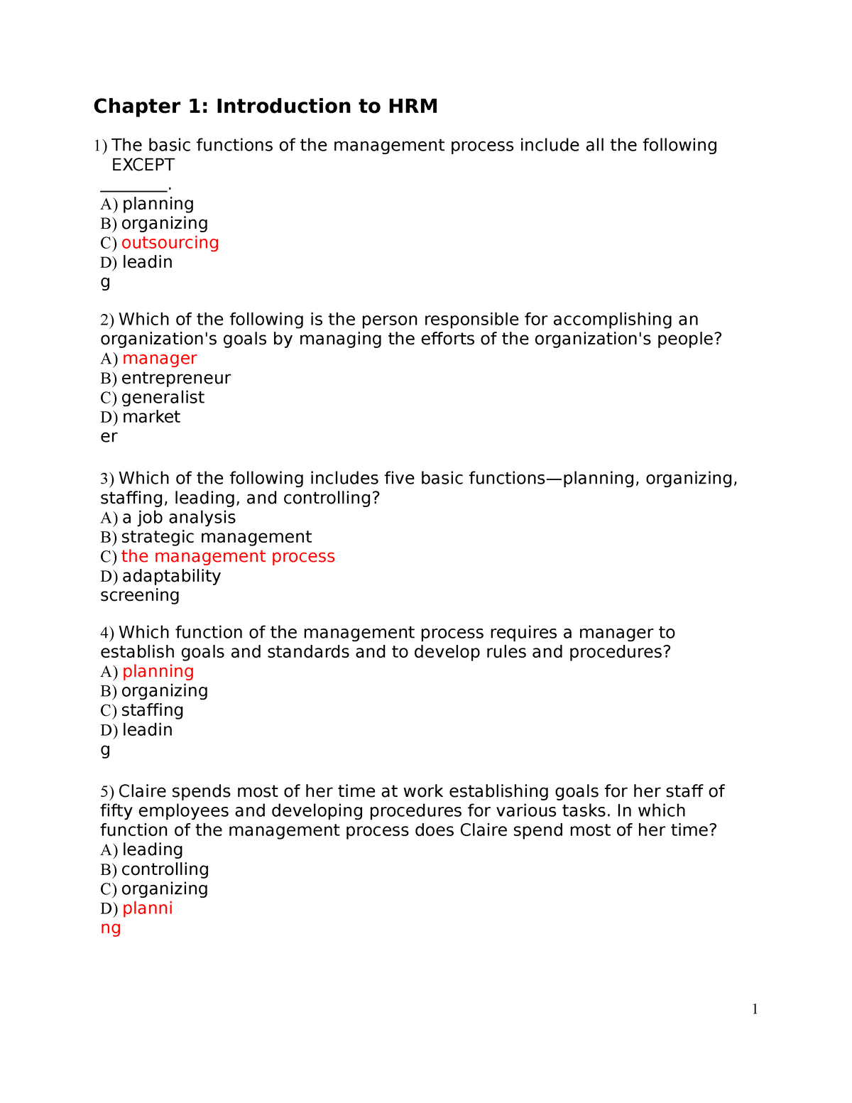 Chapter 01 - Chap 1 - Human Resource Management - Studocu