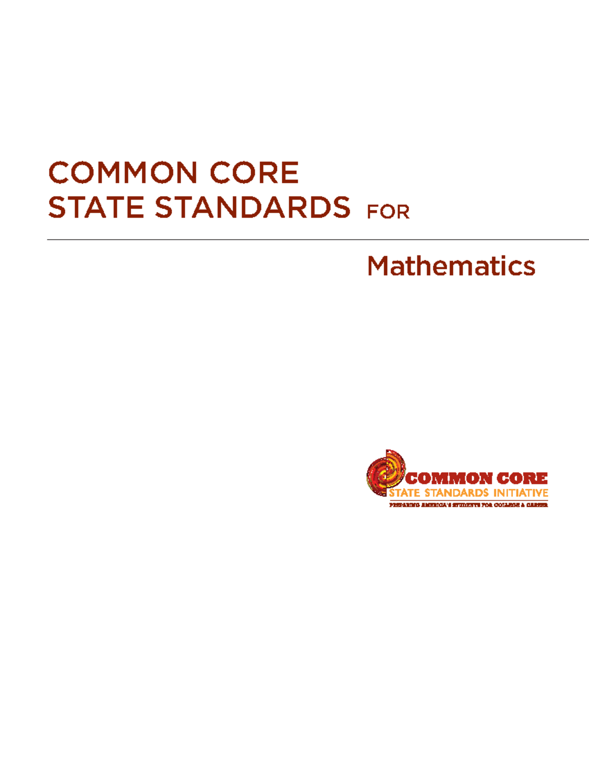 Math Standards - Lecture notes 1 - Common Core State Standards for ...