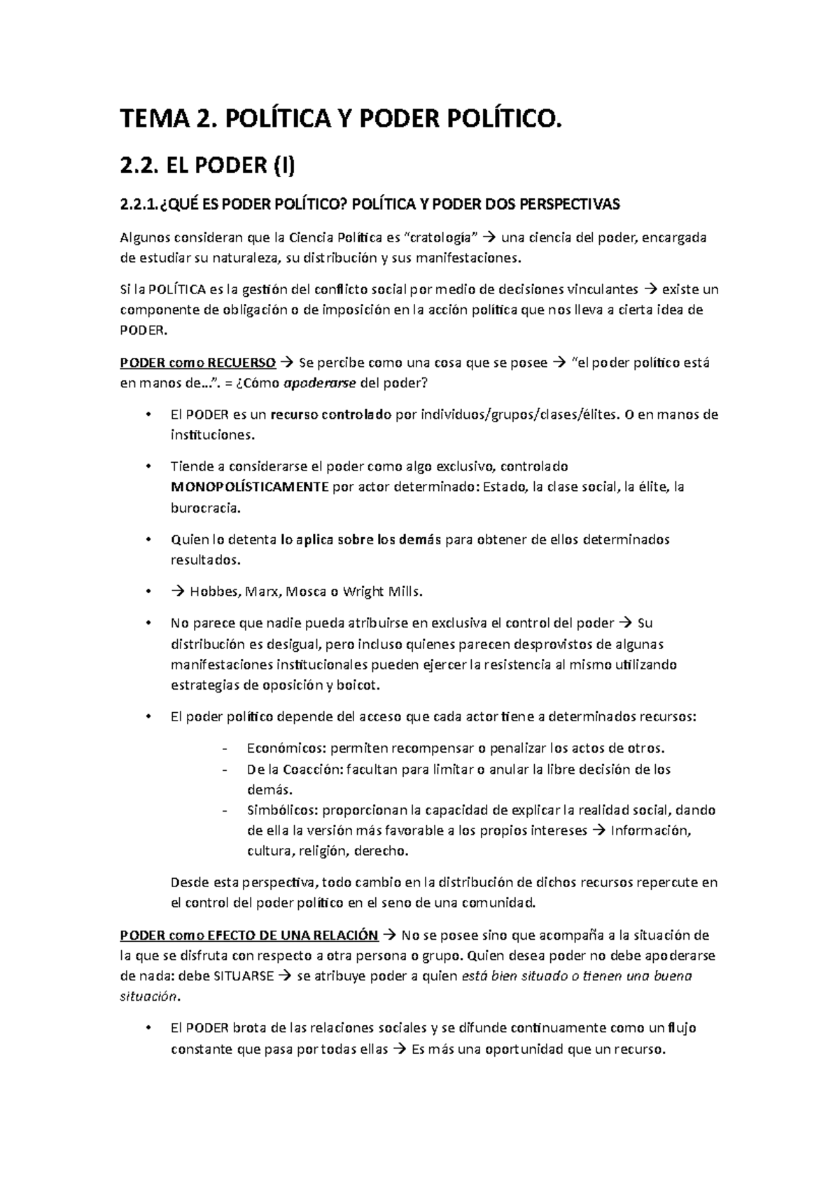 TEMA 2.2 Fundamentos CP - TEMA 2. POLÍTICA Y PODER POLÍTICO. 2. EL ...