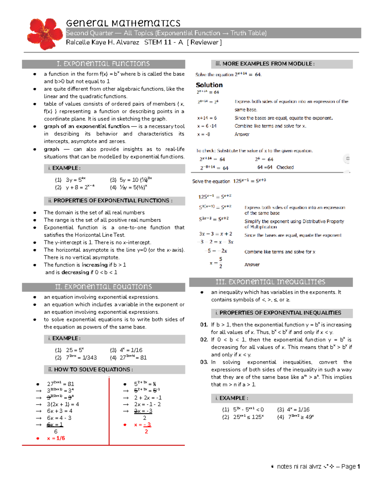 Second Grading Notes ALL Subjects ( Alvarez) - General Mathematics ...