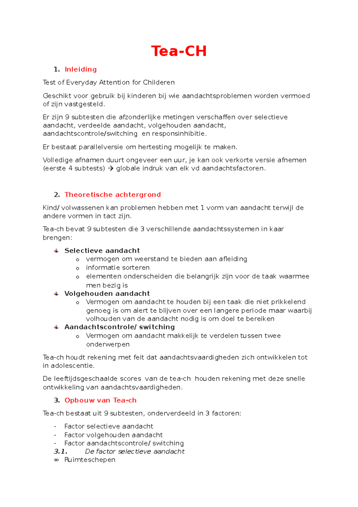 Tea-ch - Tea-CH 1. Inleiding Test of Everyday Attention for Childeren ...