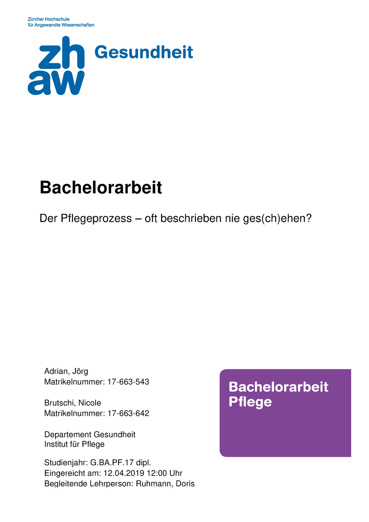 Adrian Jörg Brutschi Nicole PF17Dipl BA - Bachelorarbeit Der ...