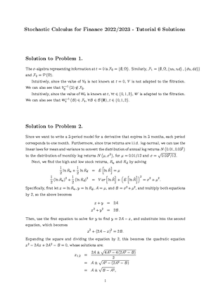 Stochastic Calculus Tutorial 1 - Stochastic Calculus for Finance ...