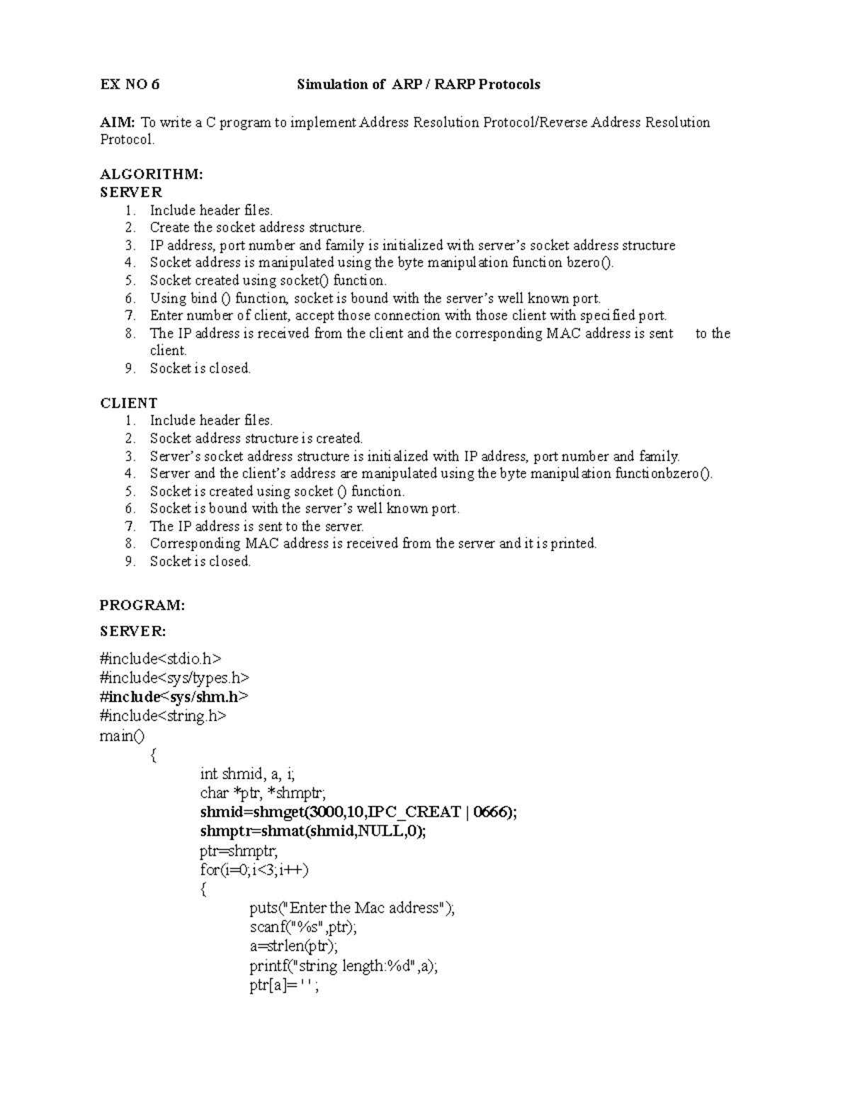 EX NO 6-ARP - dadad - EX NO 6 Simulation of ARP / RARP Protocols AIM ...