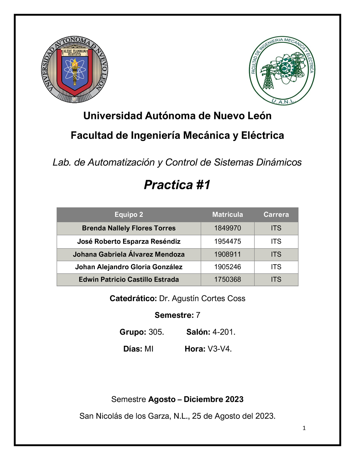 Pr Ctica Universidad Aut Noma De Nuevo Le N