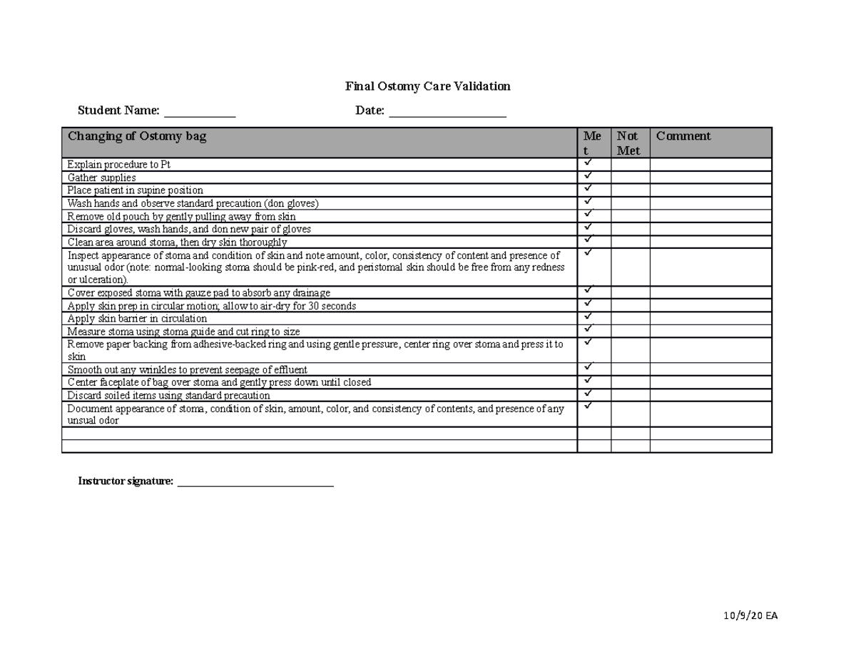 Final Ostomy Care Validation-3 - Final Ostomy Care Validation Student ...