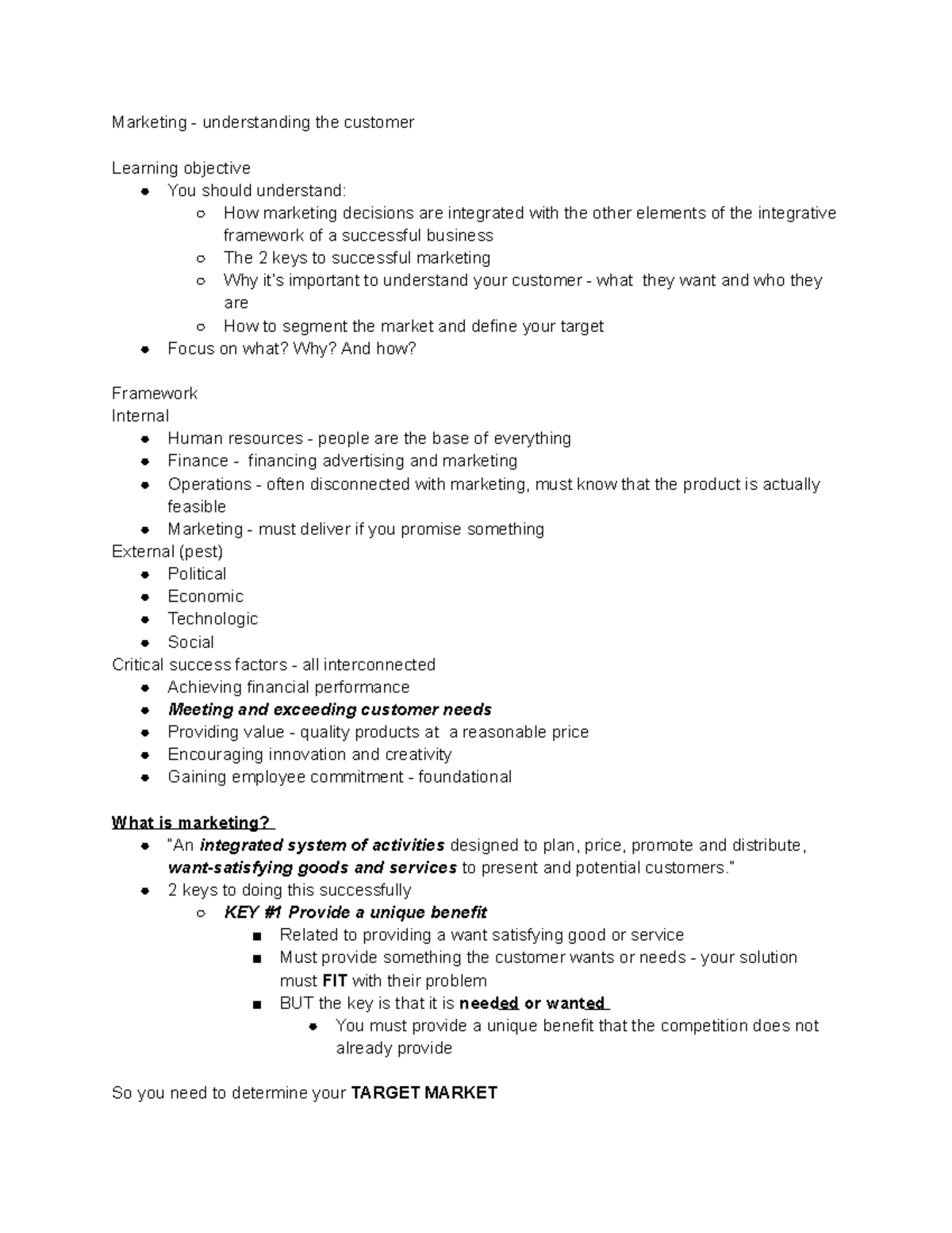 BU121 6 marketing - Detailed lecture / textbook notes - Marketing ...