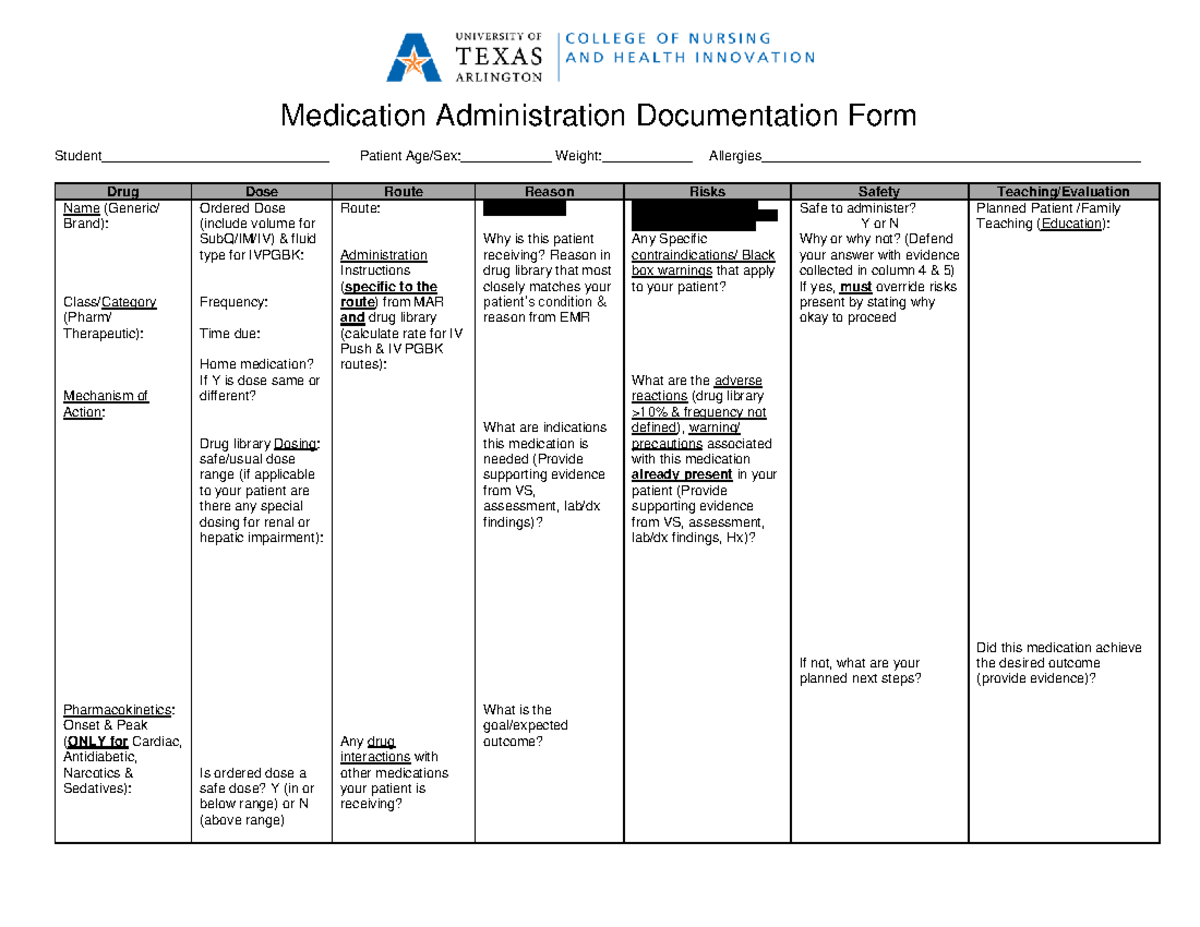 medication-administration-documentation-form-medication