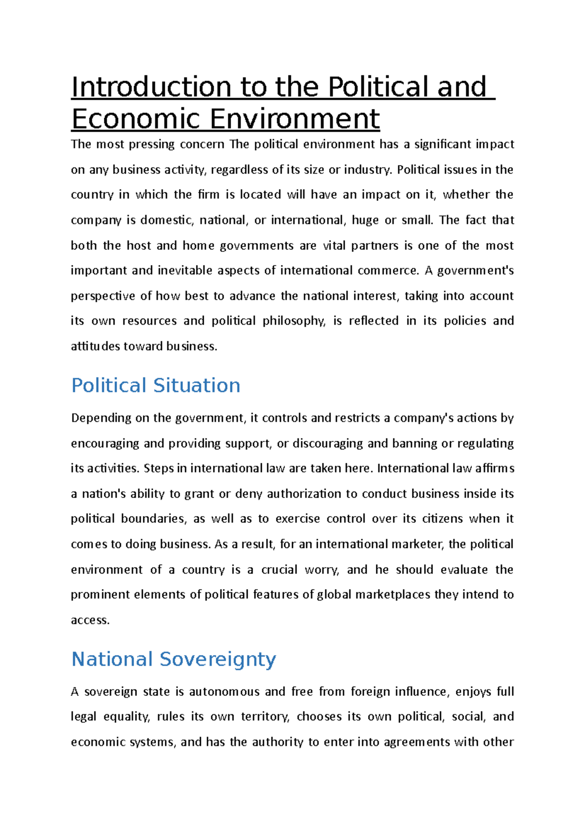 introduction-to-the-political-and-economic-environment-political