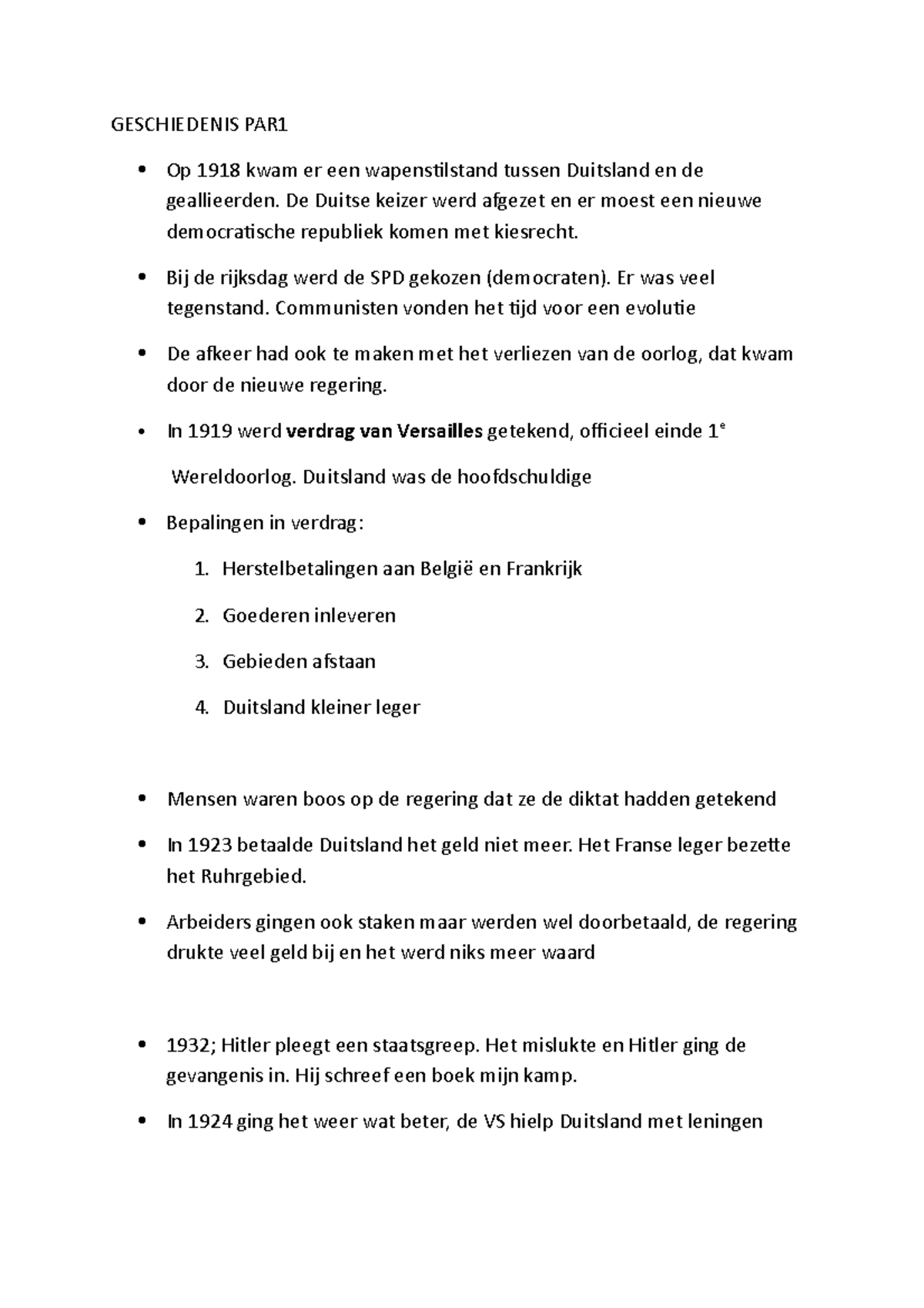 Ageschiedenis - College-aantekeningen 1, 2 - GESCHIEDENIS PAR1 Op 1918 ...