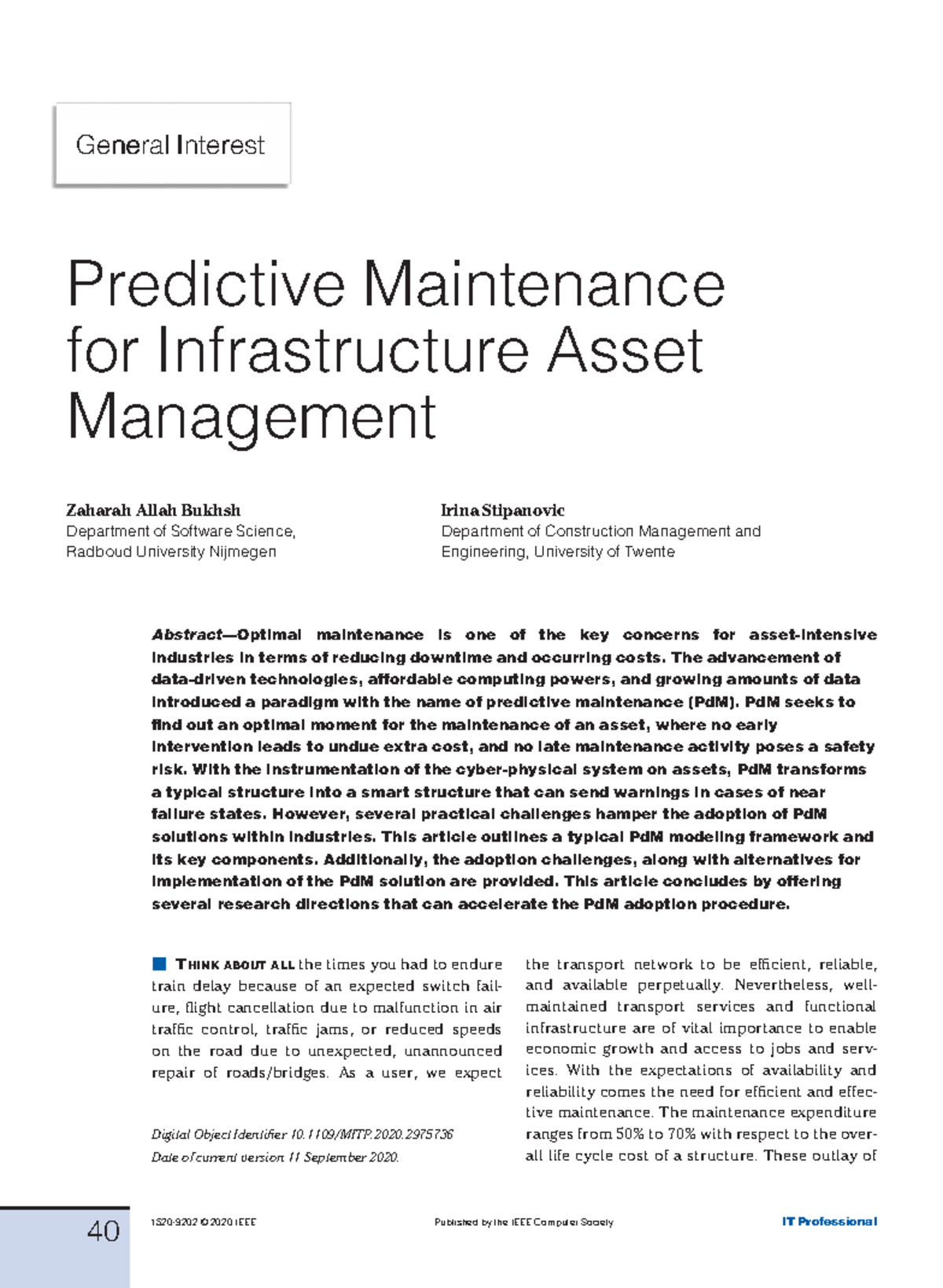 Predictive maintanance - Predictive Maintenance for Infrastructure ...