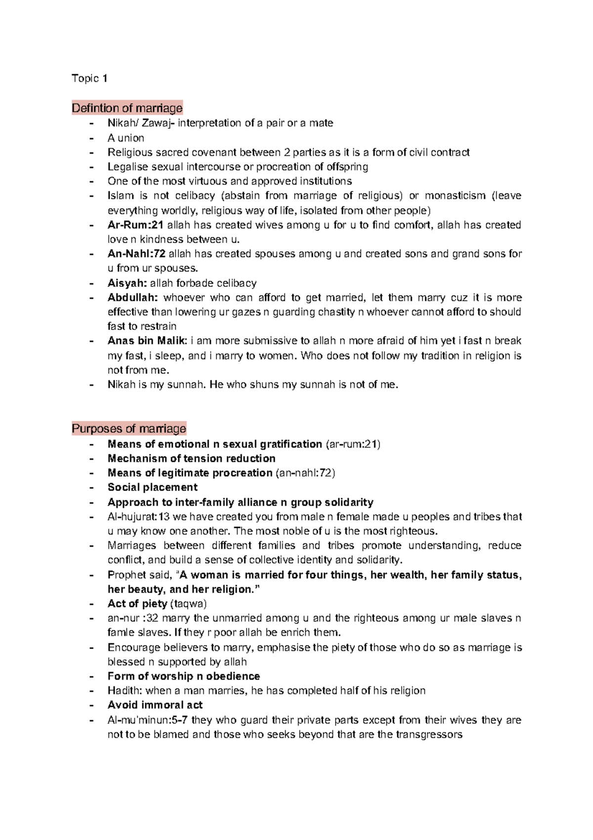 Muslim Marriages - Topic 1 Defintion of marriage Nikah/ Zawaj ...