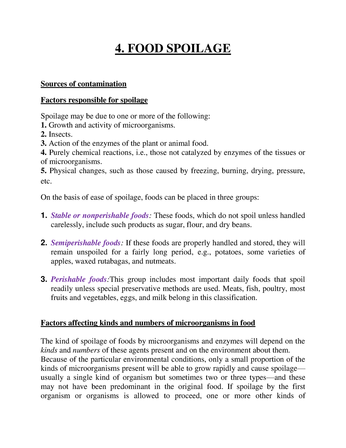 Spoilage - Food Microbiology - 4. Food Spoilage Sources Of 