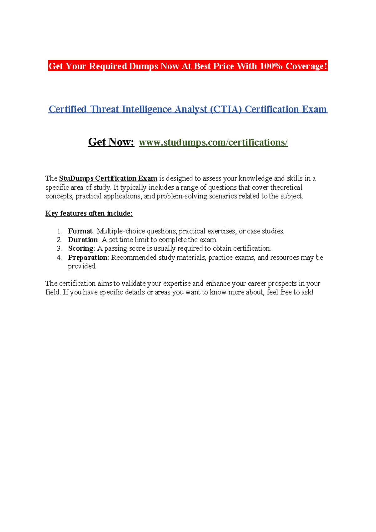 Certified Threat Intelligence Analyst (CTIA) Certification Exam - Get ...