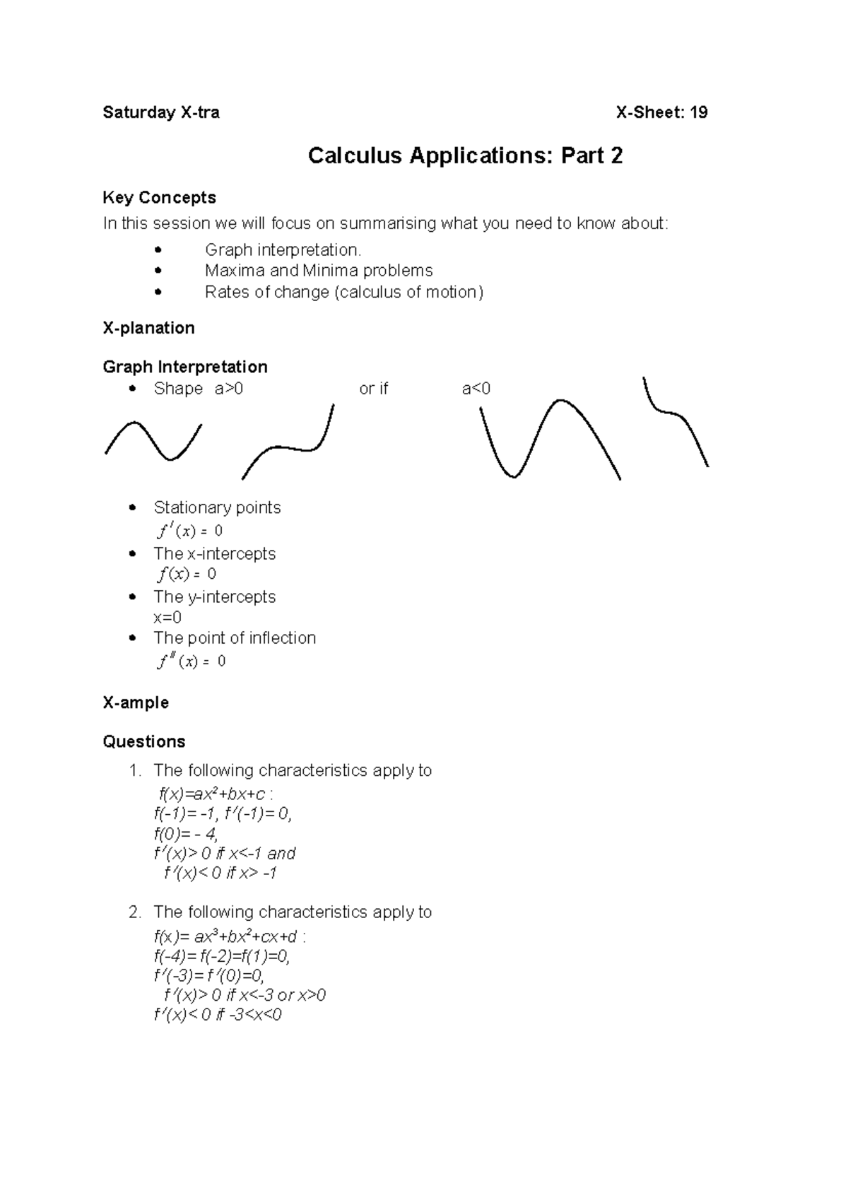 Calculus Applications - Maxima And Minima Problems Rates Of Change ...